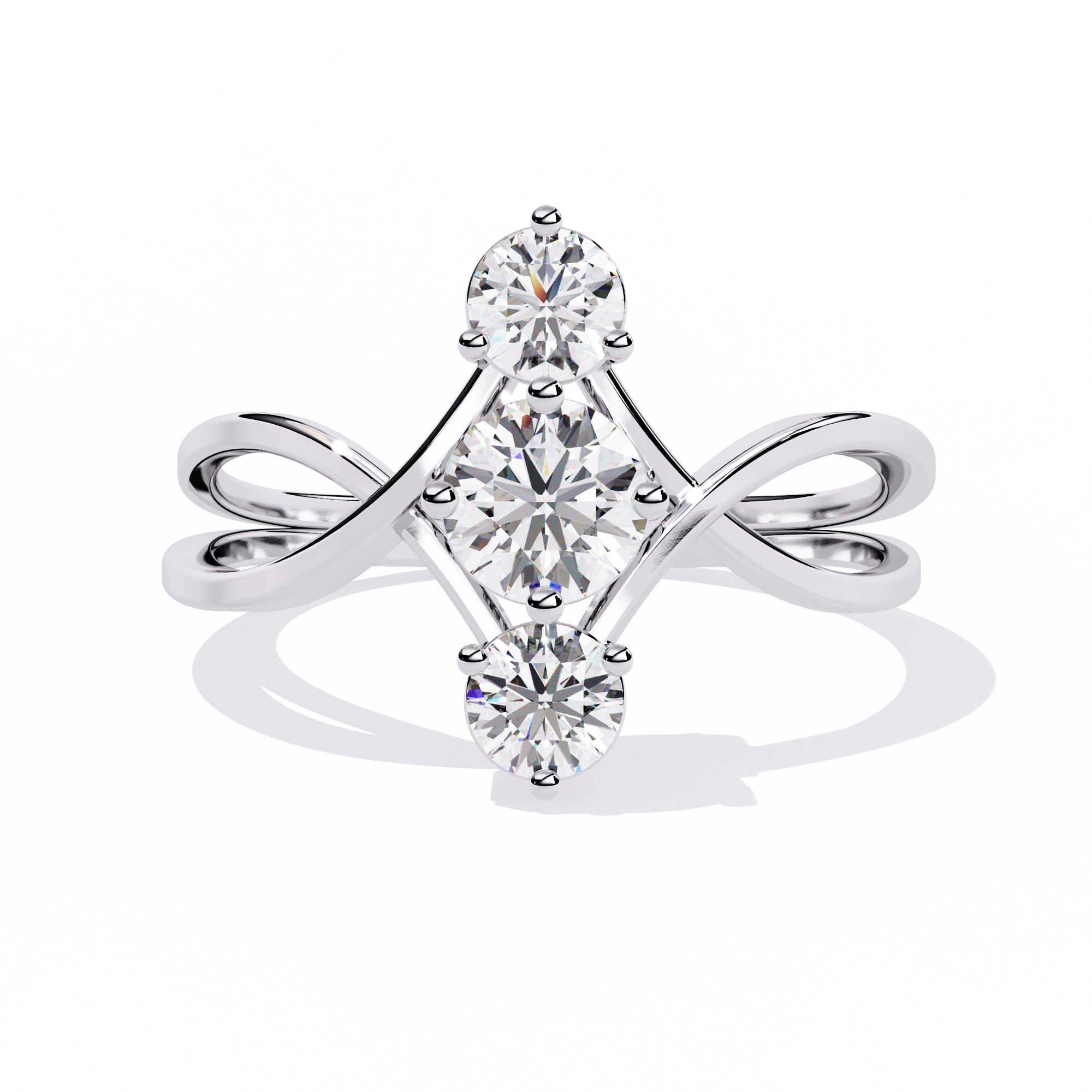Golden Embrace Three-Stone Ring