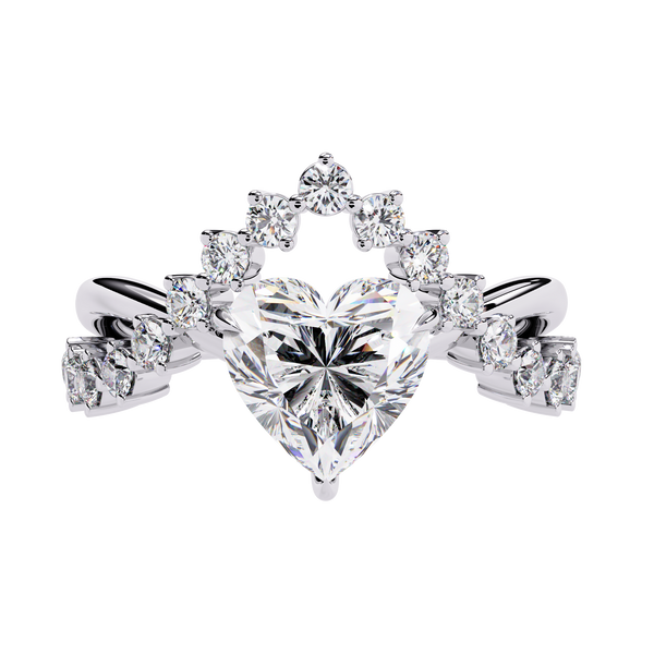 Royal Heart Crown Diamond Ring