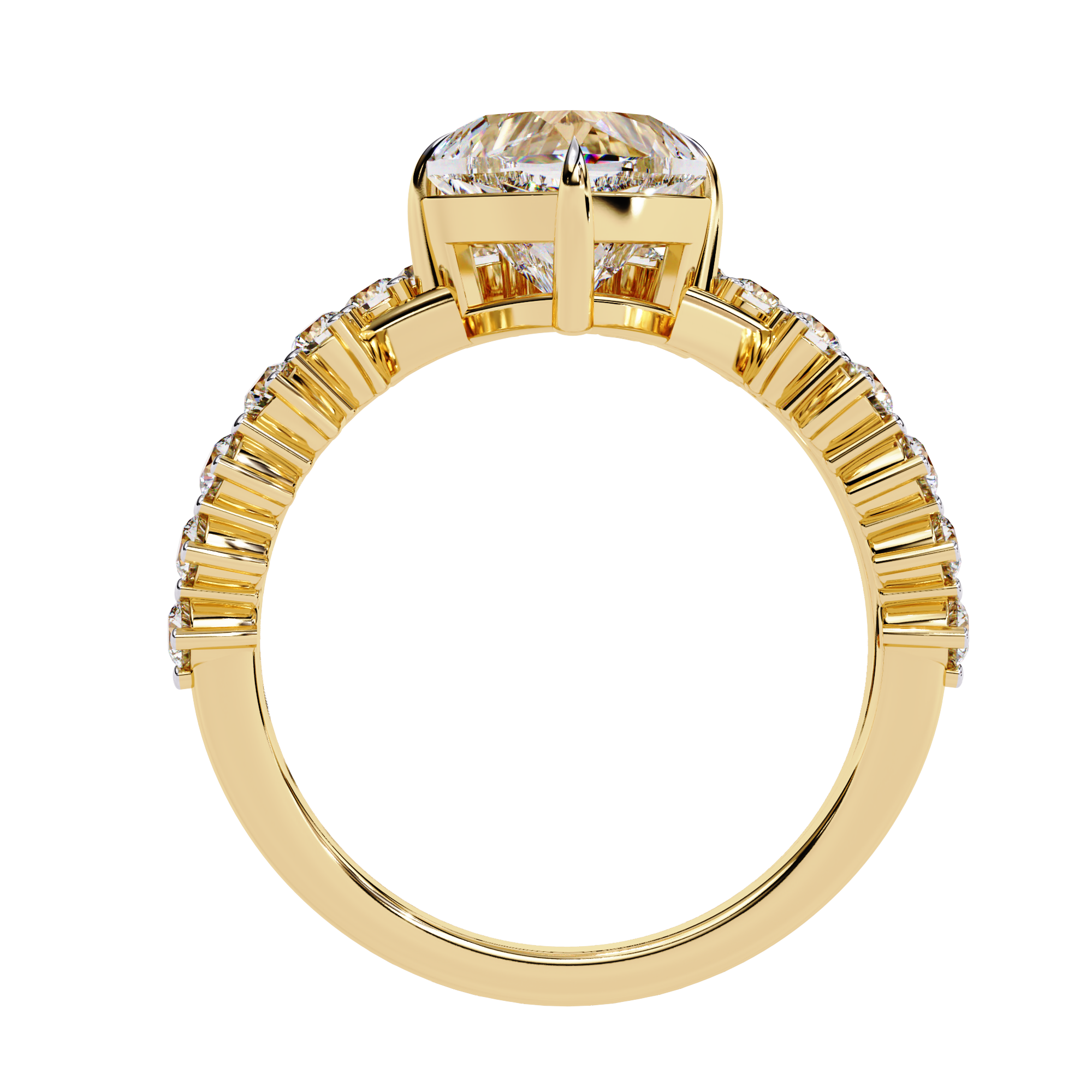 Unique Heart Crown Diamond Ring