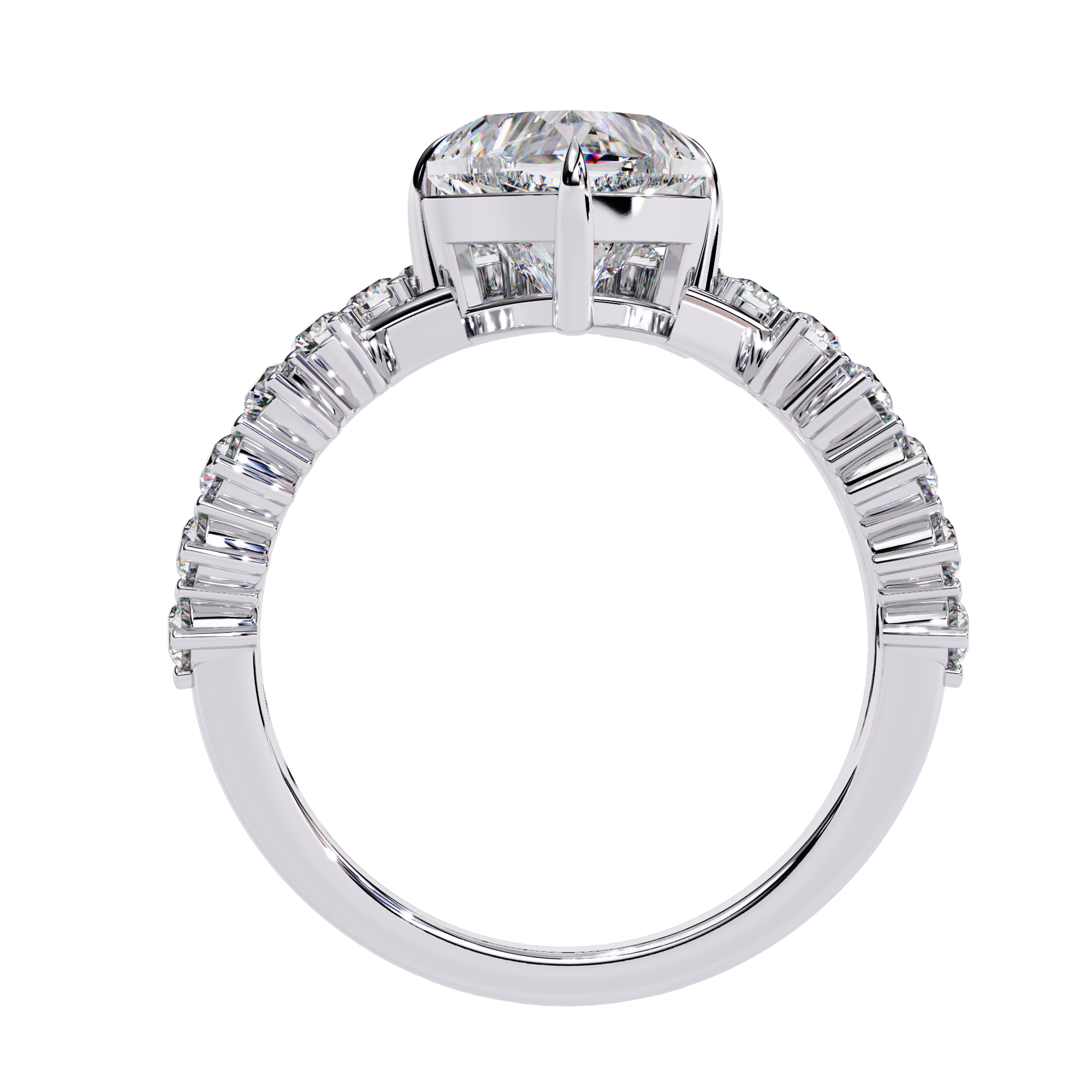 Unique Heart Crown Diamond Ring
