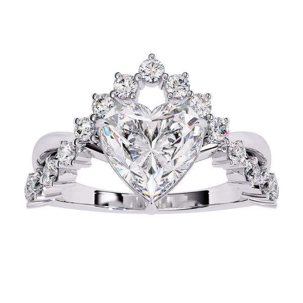 Royal Heart Crown Diamond Ring