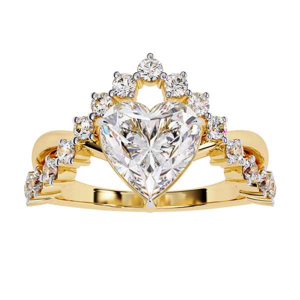 Royal Heart Crown Diamond Ring
