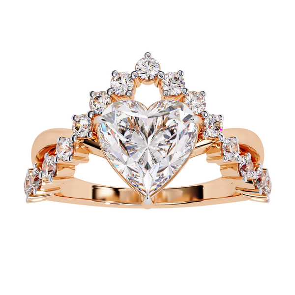 Royal Heart Crown Diamond Ring