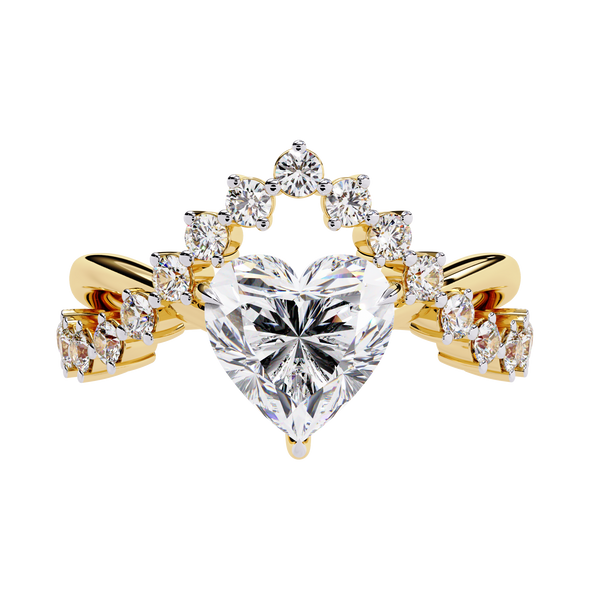 Royal Heart Crown Diamond Ring