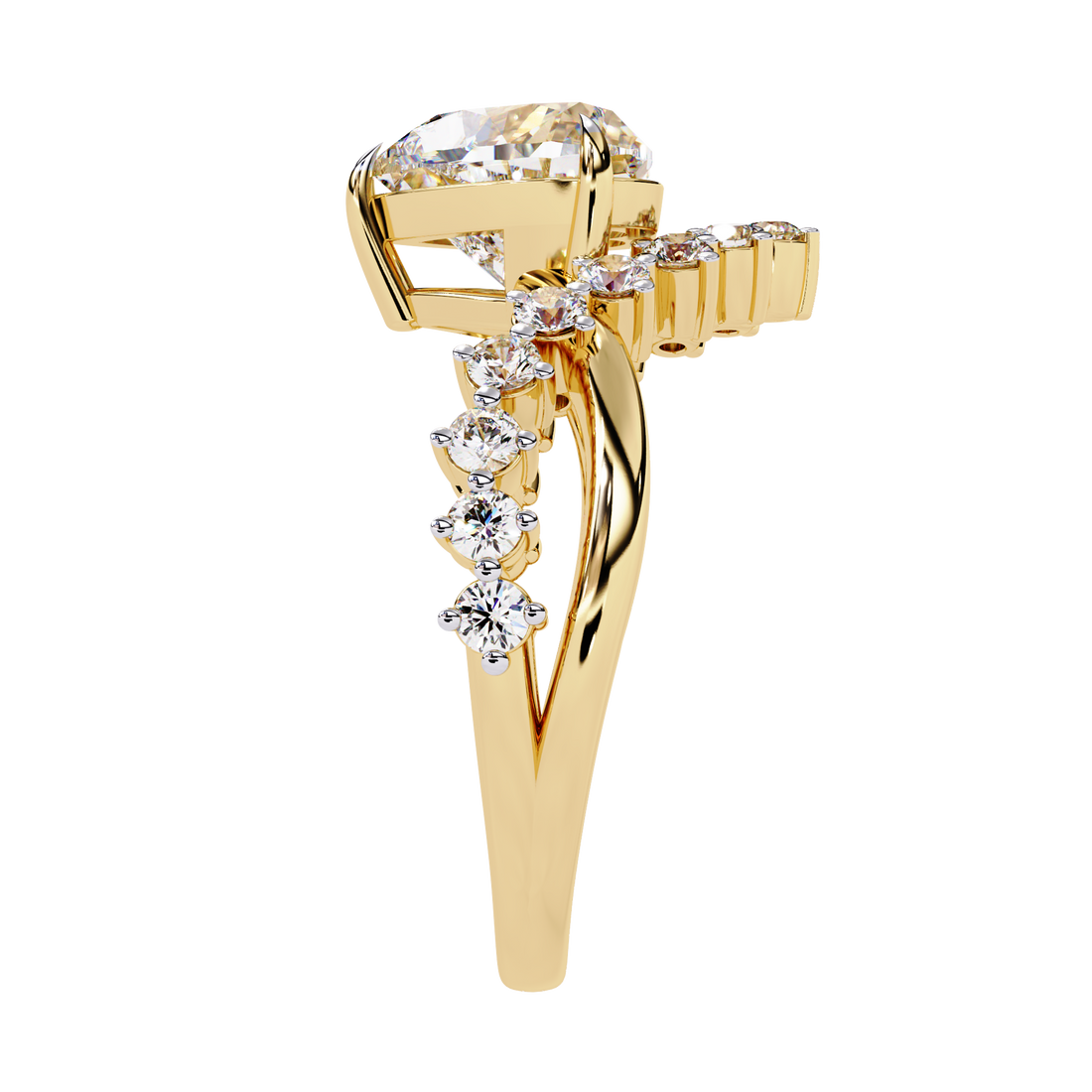 Royal Heart Crown Lab Grown Diamond Ring