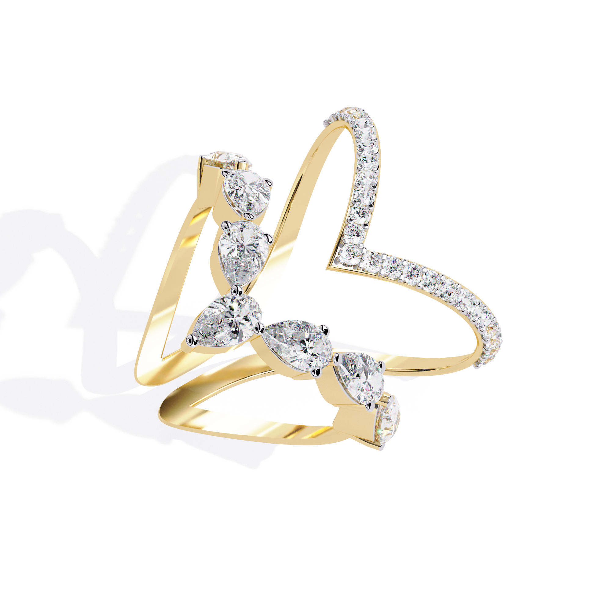 Unique Geometric Diamond Ring