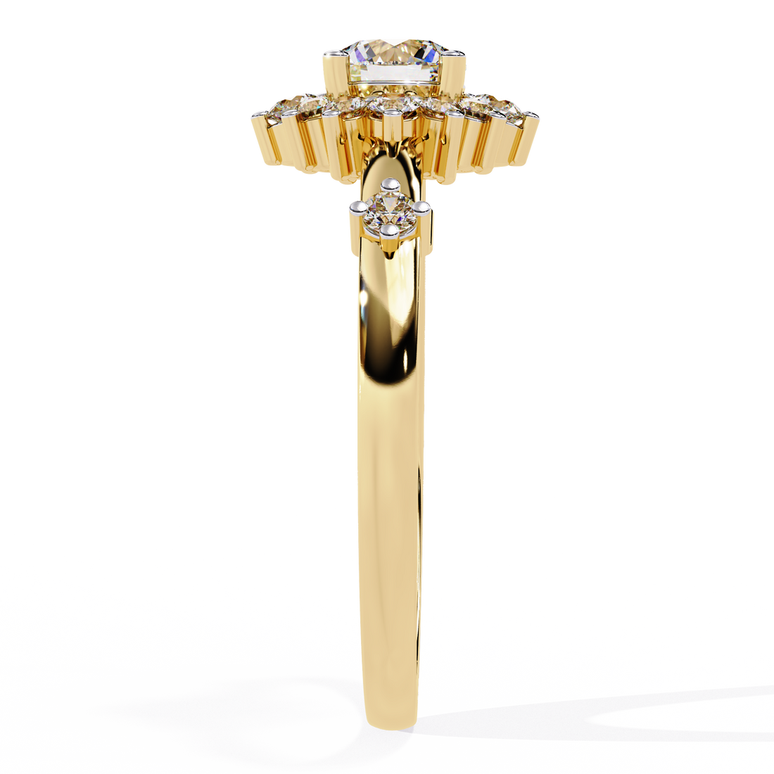 Sparkling Diamond Halo Engagement Ring