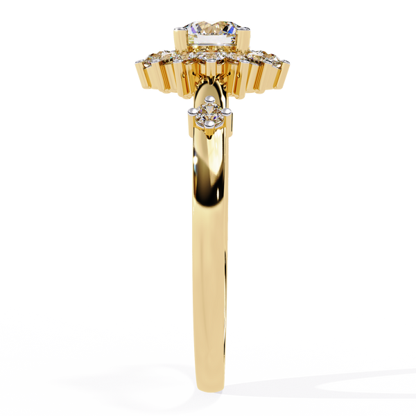 Sparkling Diamond Halo Engagement Ring