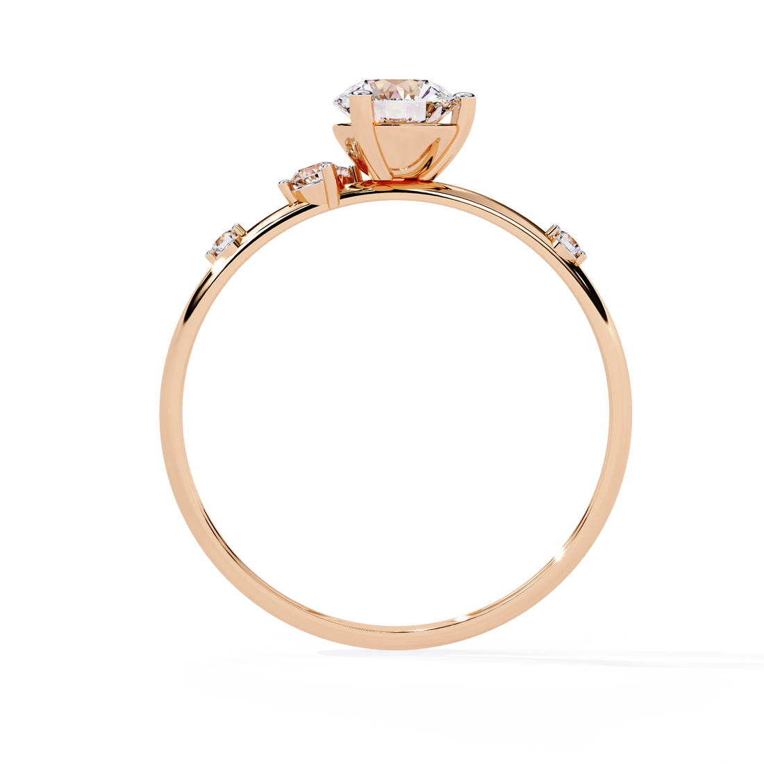 Classic Rose Gold Engagement Ring with Sparkling Solitaire