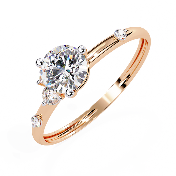 Classic Rose Gold Engagement Ring with Sparkling Solitaire