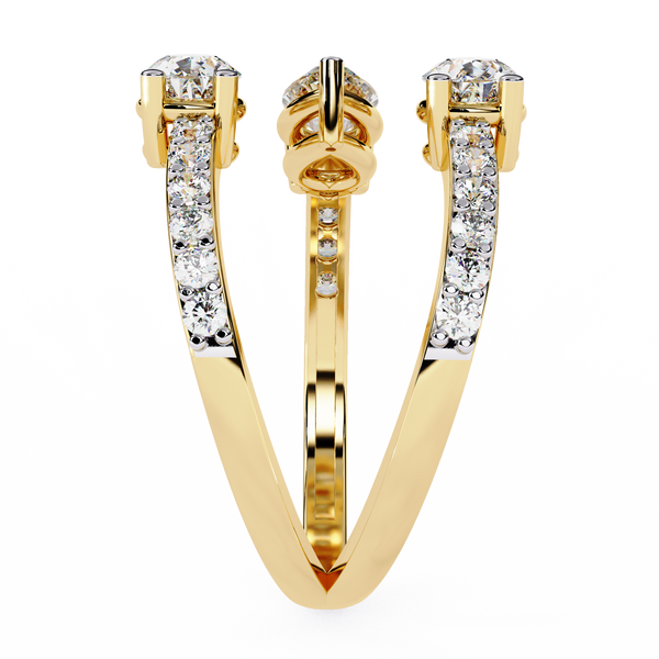 Pear and Round Diamond Twist Ring