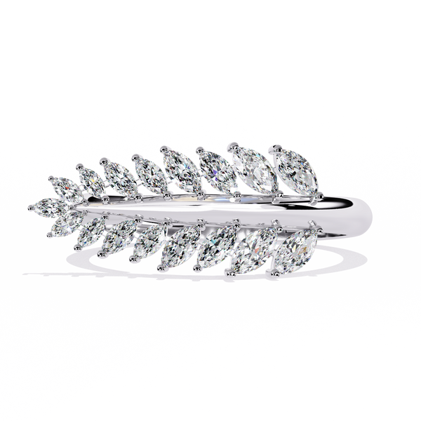 Nature Inspired Marquise Diamond Leaf Ring