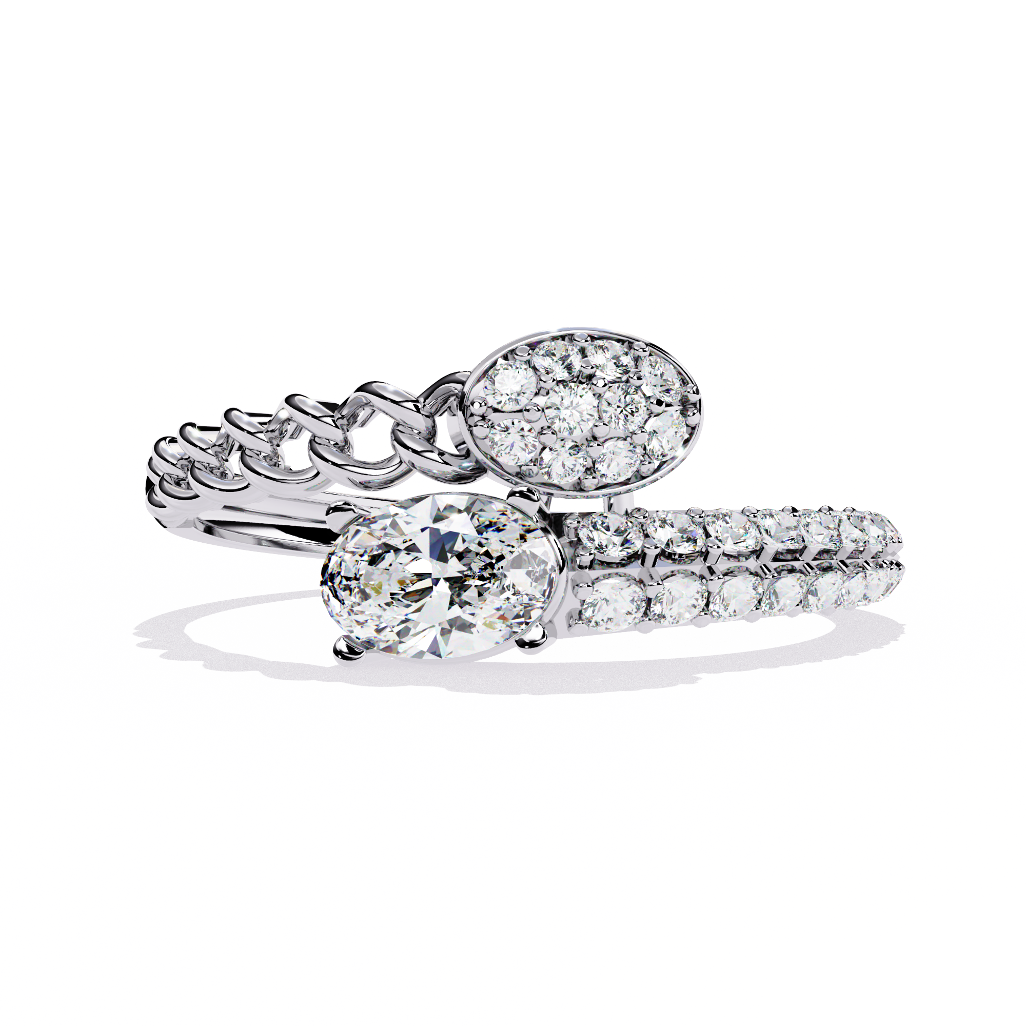 Statement Double Band Diamond Ring