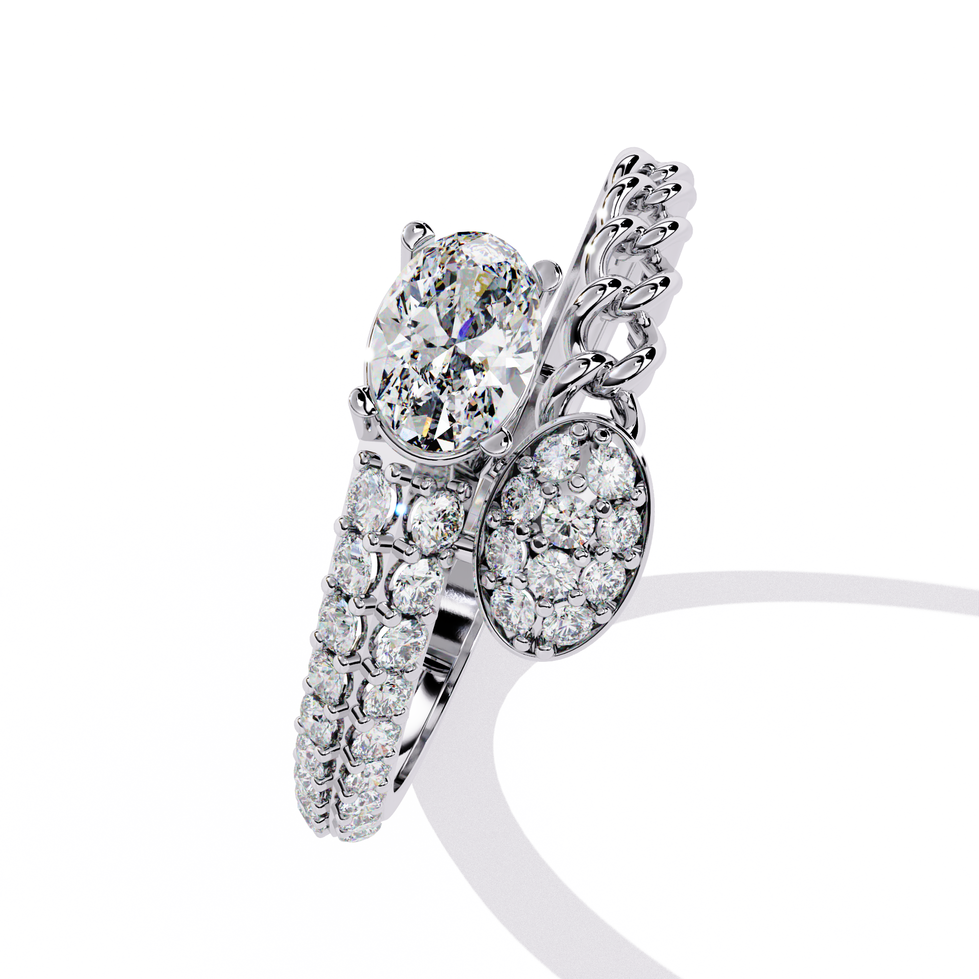 Statement Double Band Diamond Ring