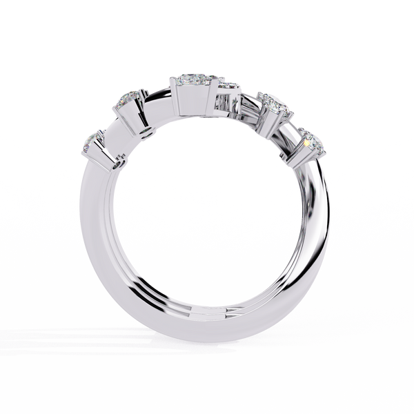 Spiral Diamond Cascade Ring