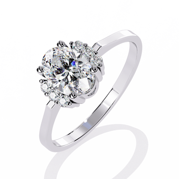 Vintage Inspired Oval Cut Diamond Ring