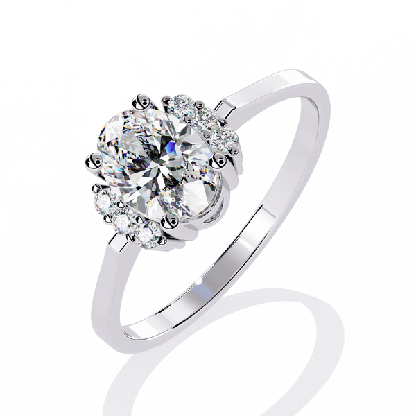 Vintage Inspired Oval Cut Diamond Ring