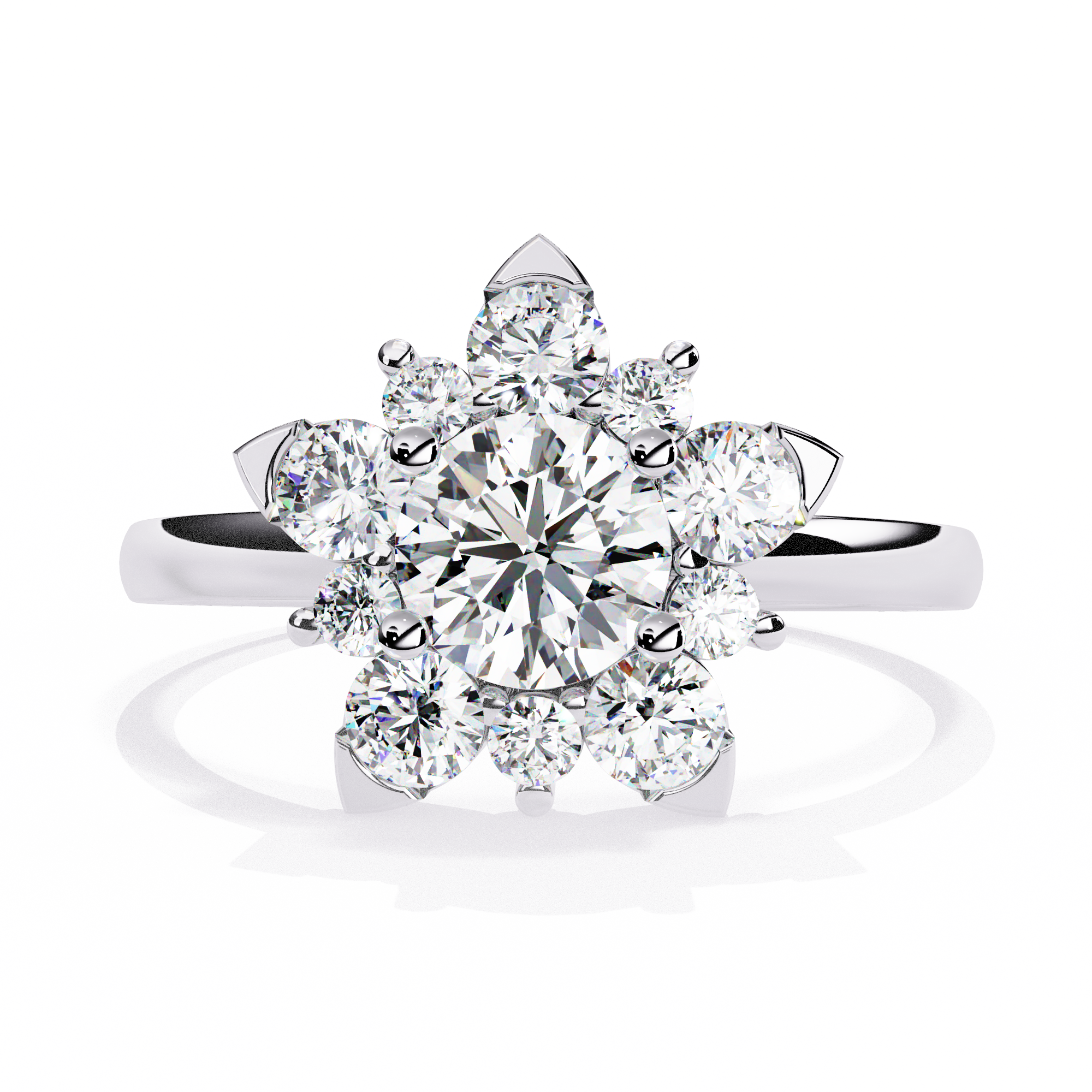 Elegant Floral Design Diamond Ring