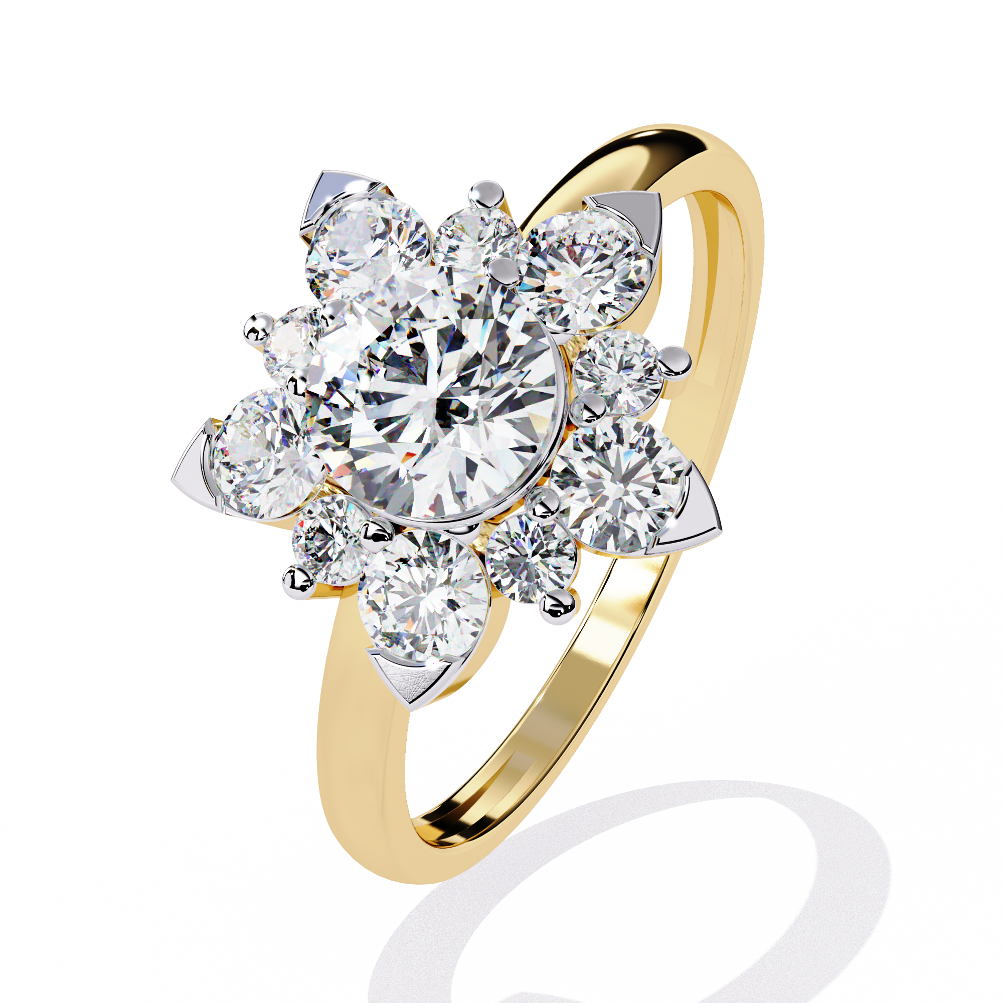 Elegant Floral Design Diamond Ring