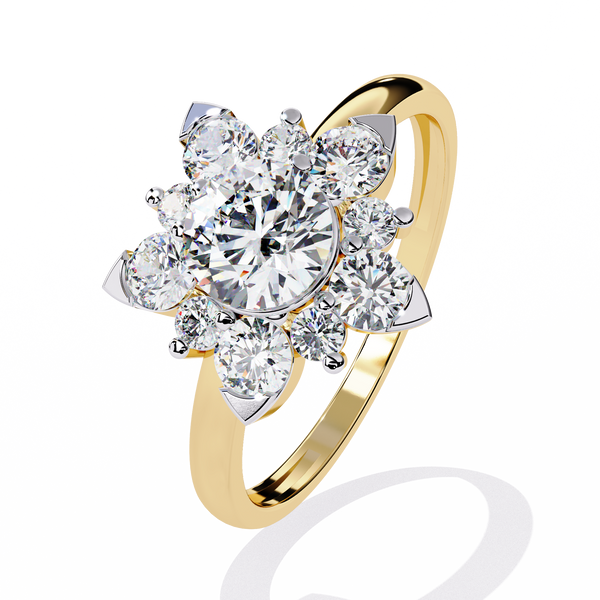 Elegant Floral Design Diamond Ring