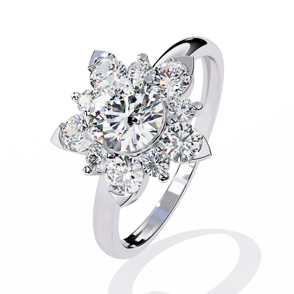 Elegant Floral Design Diamond Ring