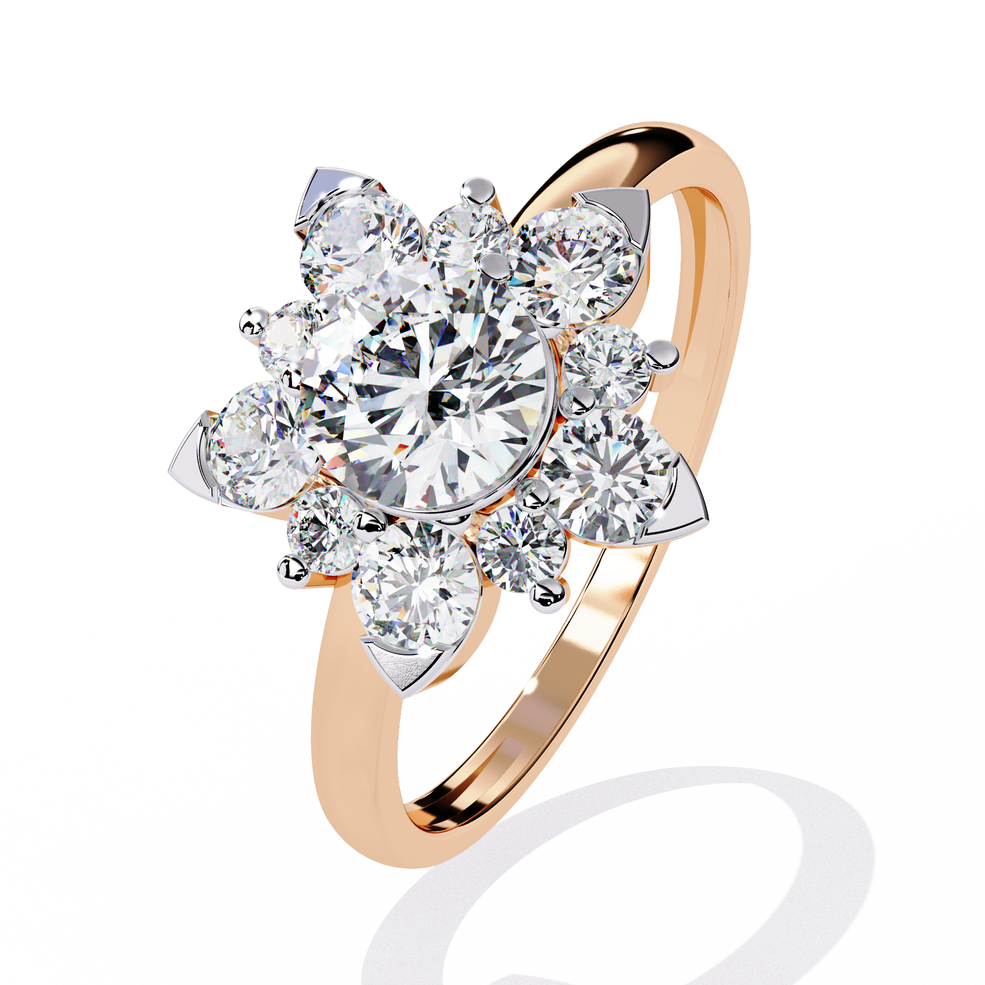 Elegant Floral Design Diamond Ring