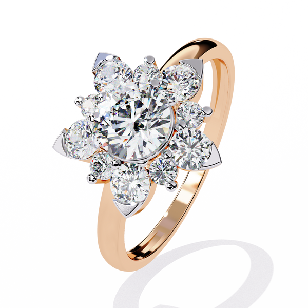 Elegant Floral Design Diamond Ring
