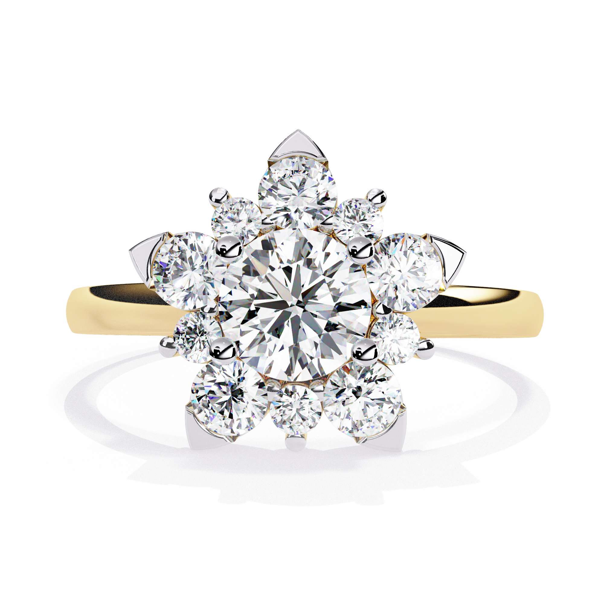 Elegant Floral Design Diamond Ring