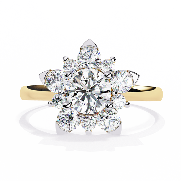 Elegant Floral Design Diamond Ring