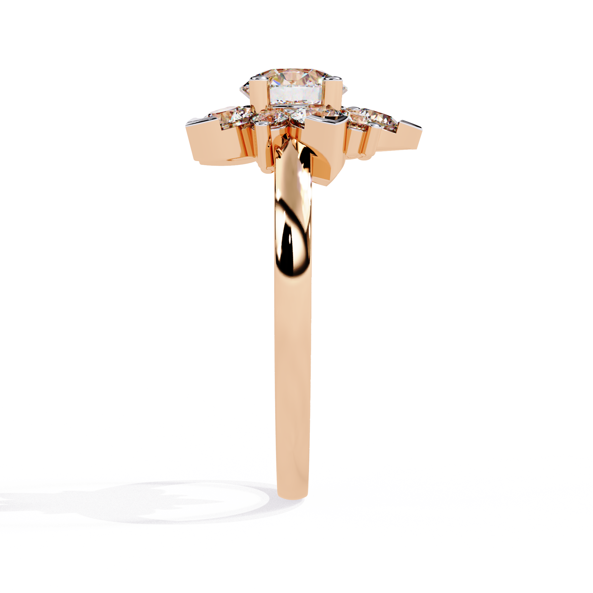 Elegant Floral Design Diamond Ring