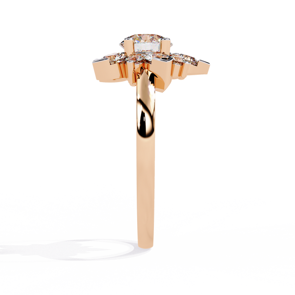 Elegant Floral Design Diamond Ring