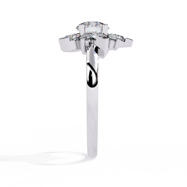 Elegant Floral Design Diamond Ring