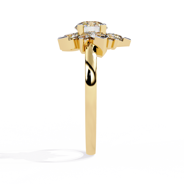 Elegant Floral Design Diamond Ring