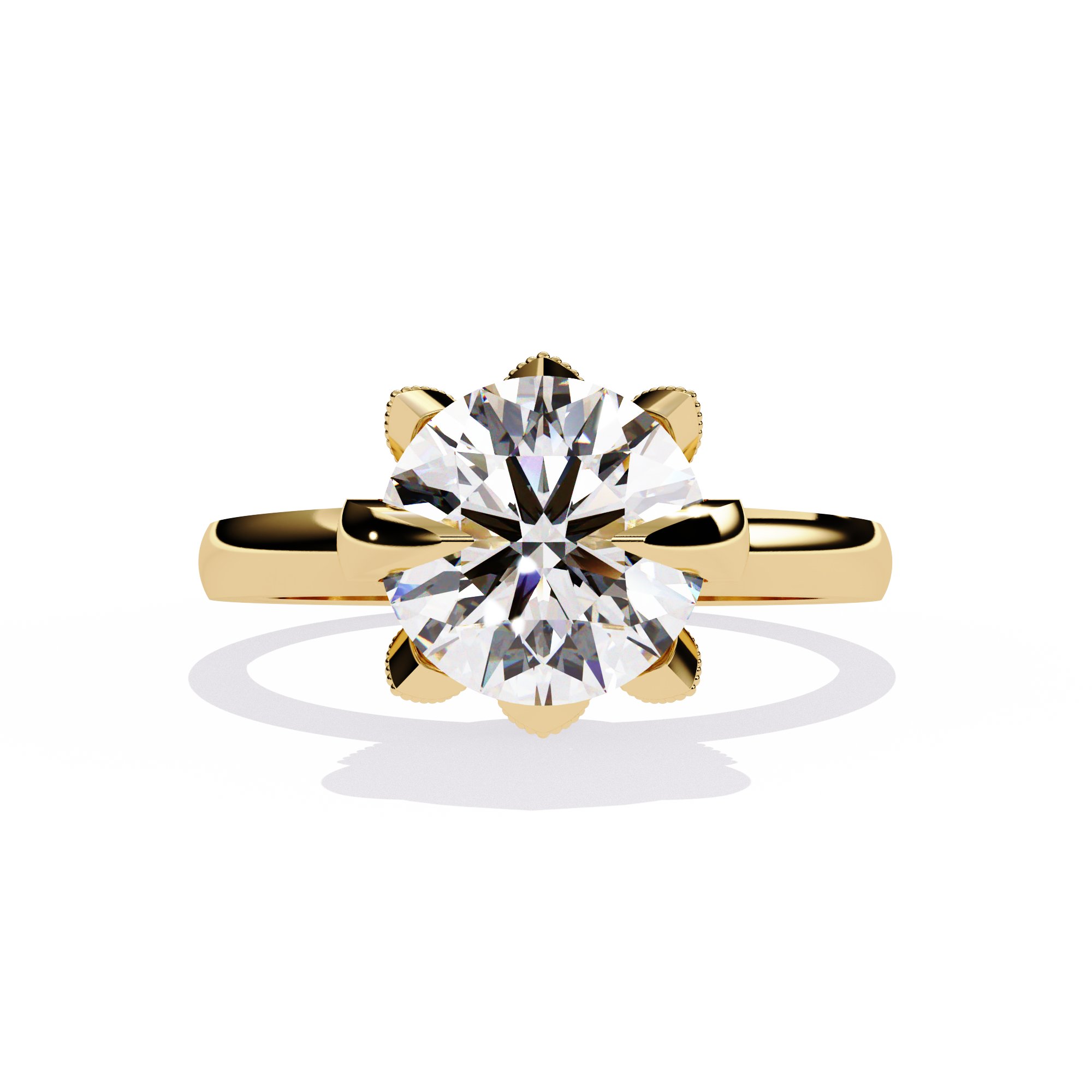 Petal Halo Rose Gold Engagement Ring