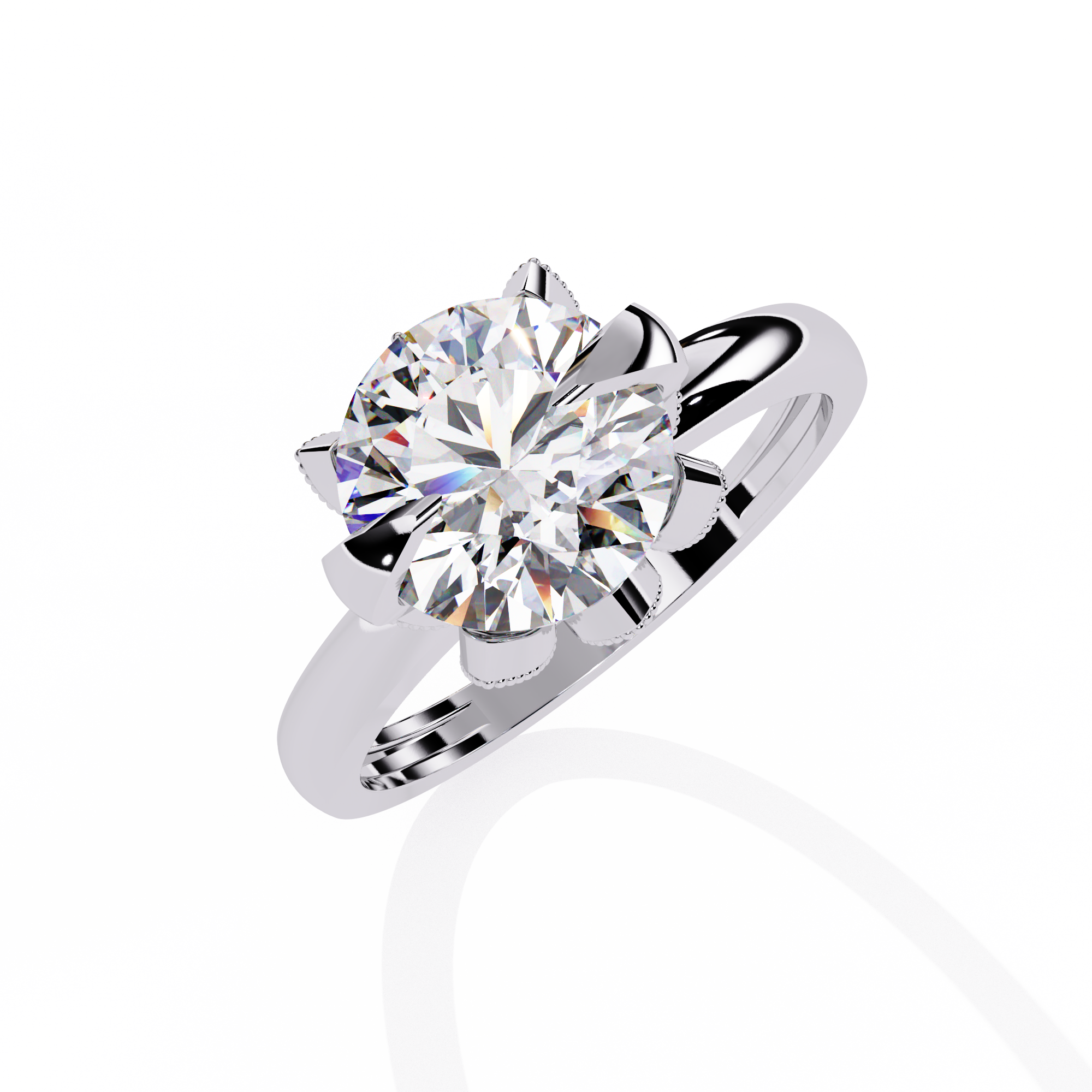 Petal Halo Rose Gold Engagement Ring