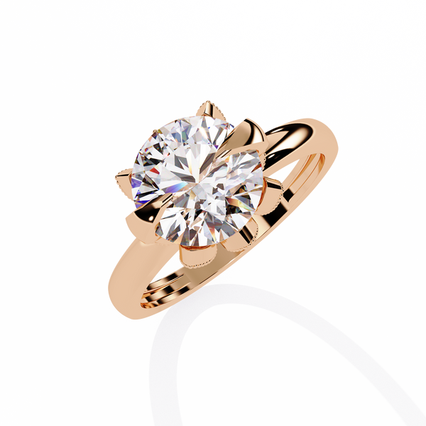 Petal Halo Rose Gold Engagement Ring