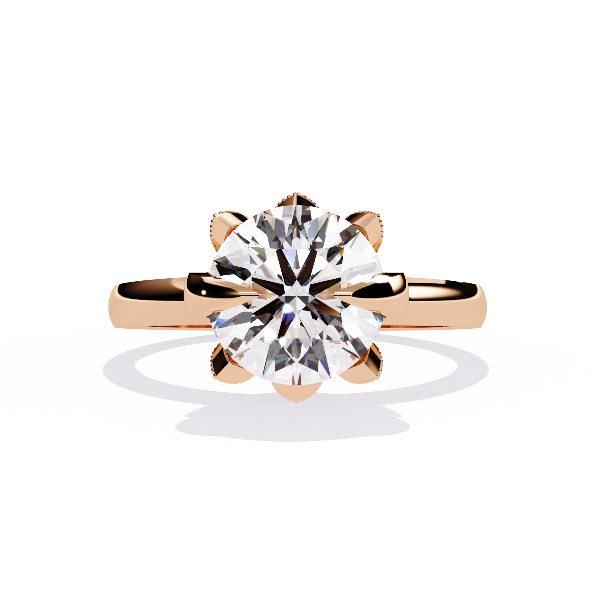 Petal Halo Rose Gold Engagement Ring