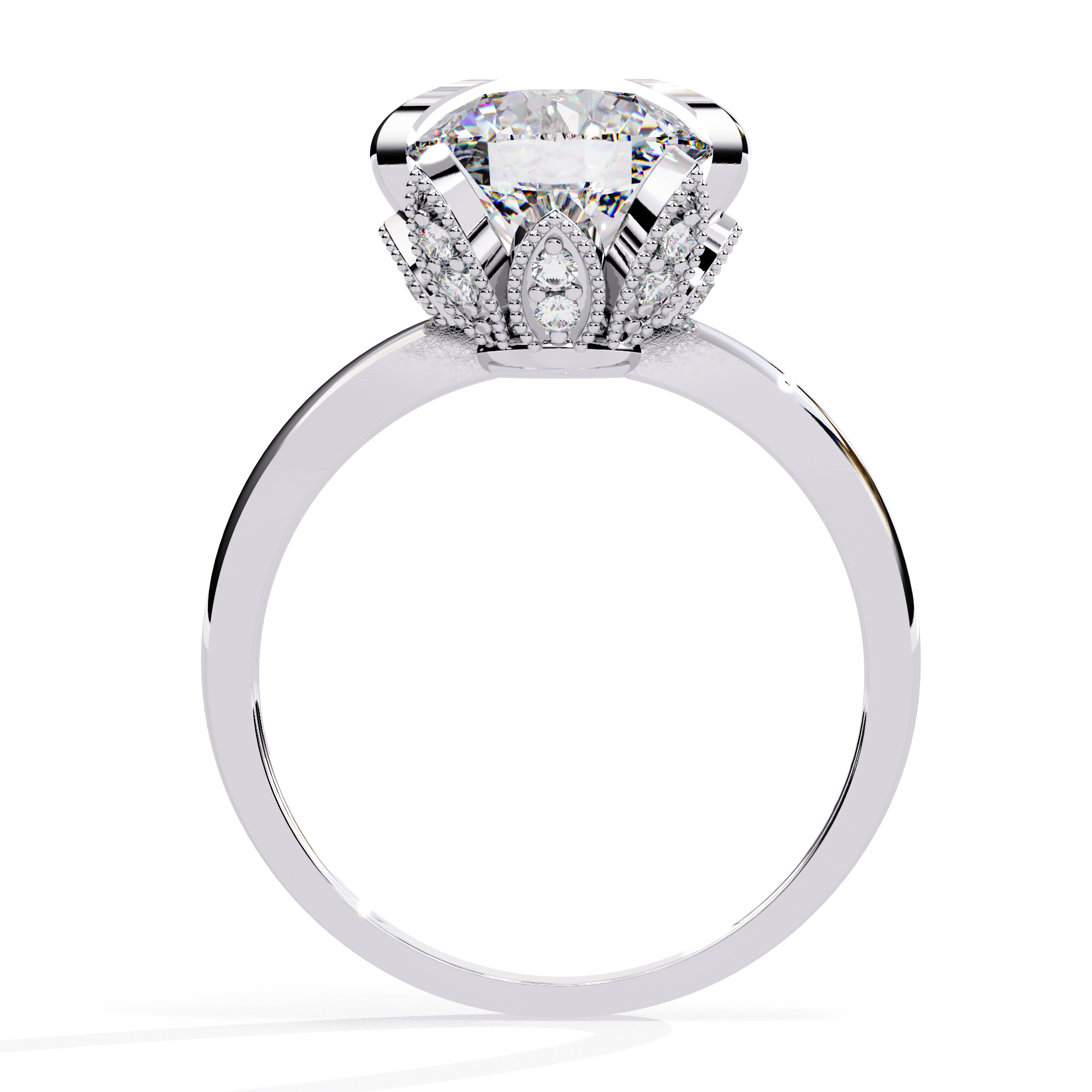 Petal Halo Rose Gold Engagement Ring