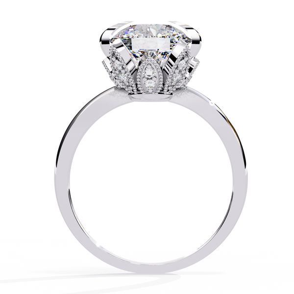 Petal Halo Rose Gold Engagement Ring