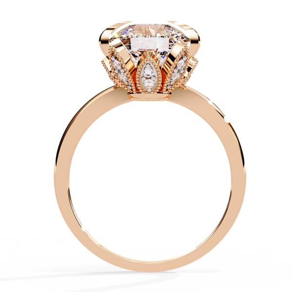 Petal Halo Rose Gold Engagement Ring