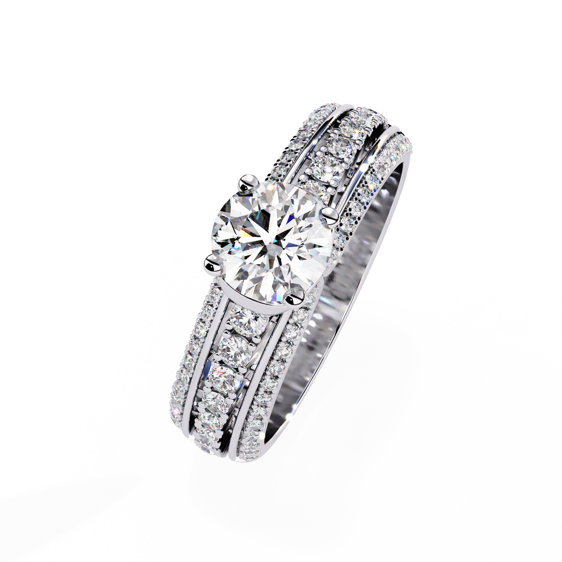 Statement Bridal Ring with Diamonds