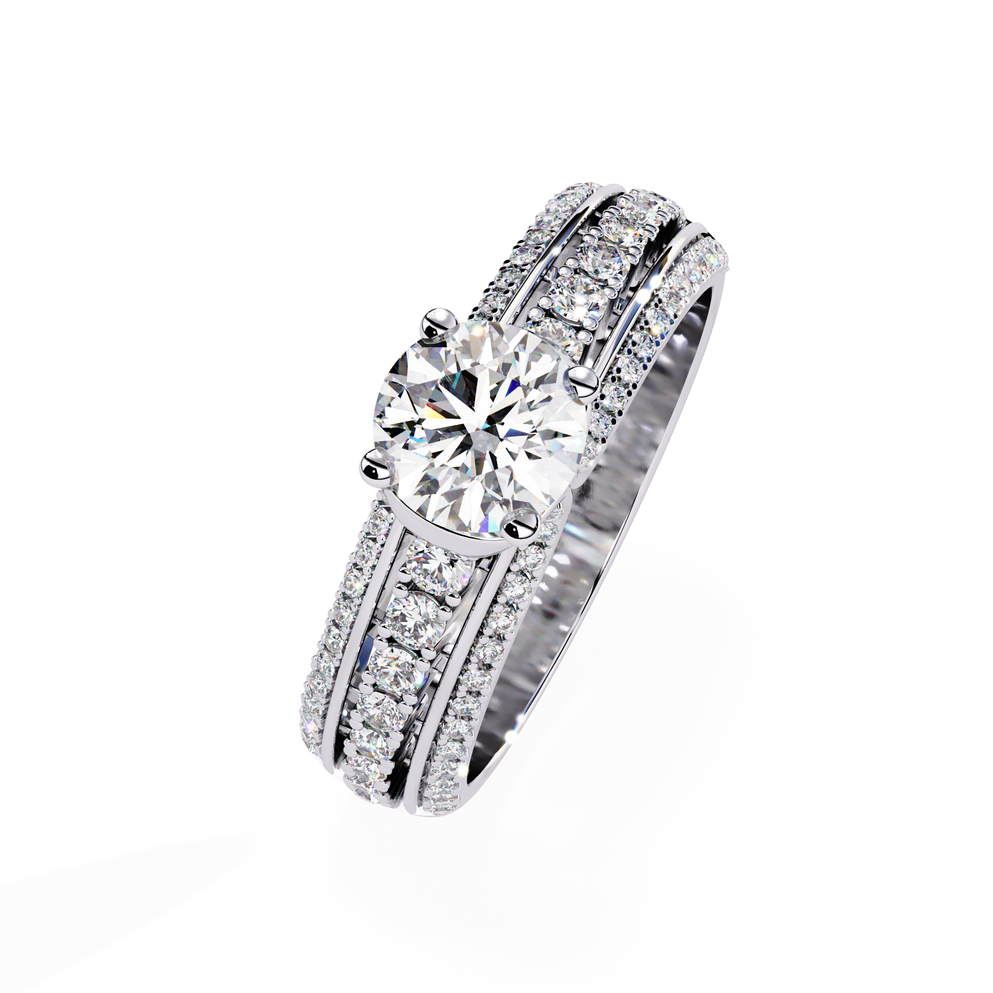 Statement Bridal Ring with Diamonds