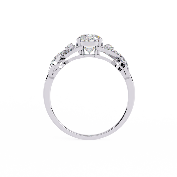 Classic Oval Diamond Engagement Ring with Twisted Shank
