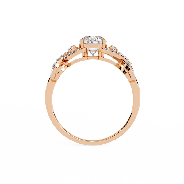 Classic Oval Diamond Engagement Ring with Twisted Shank