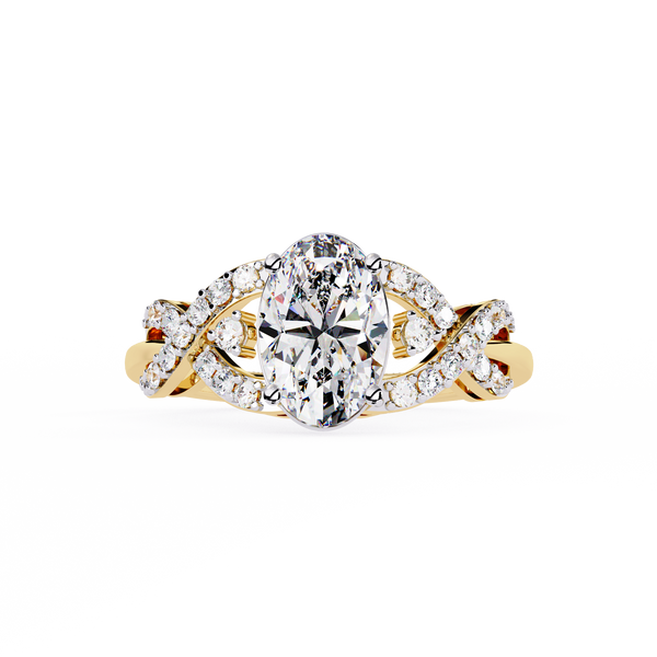 Classic Oval Diamond Engagement Ring with Twisted Shank