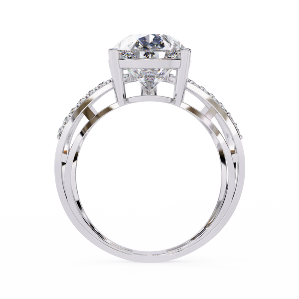 Pear-Shaped Diamond Crossover Ring