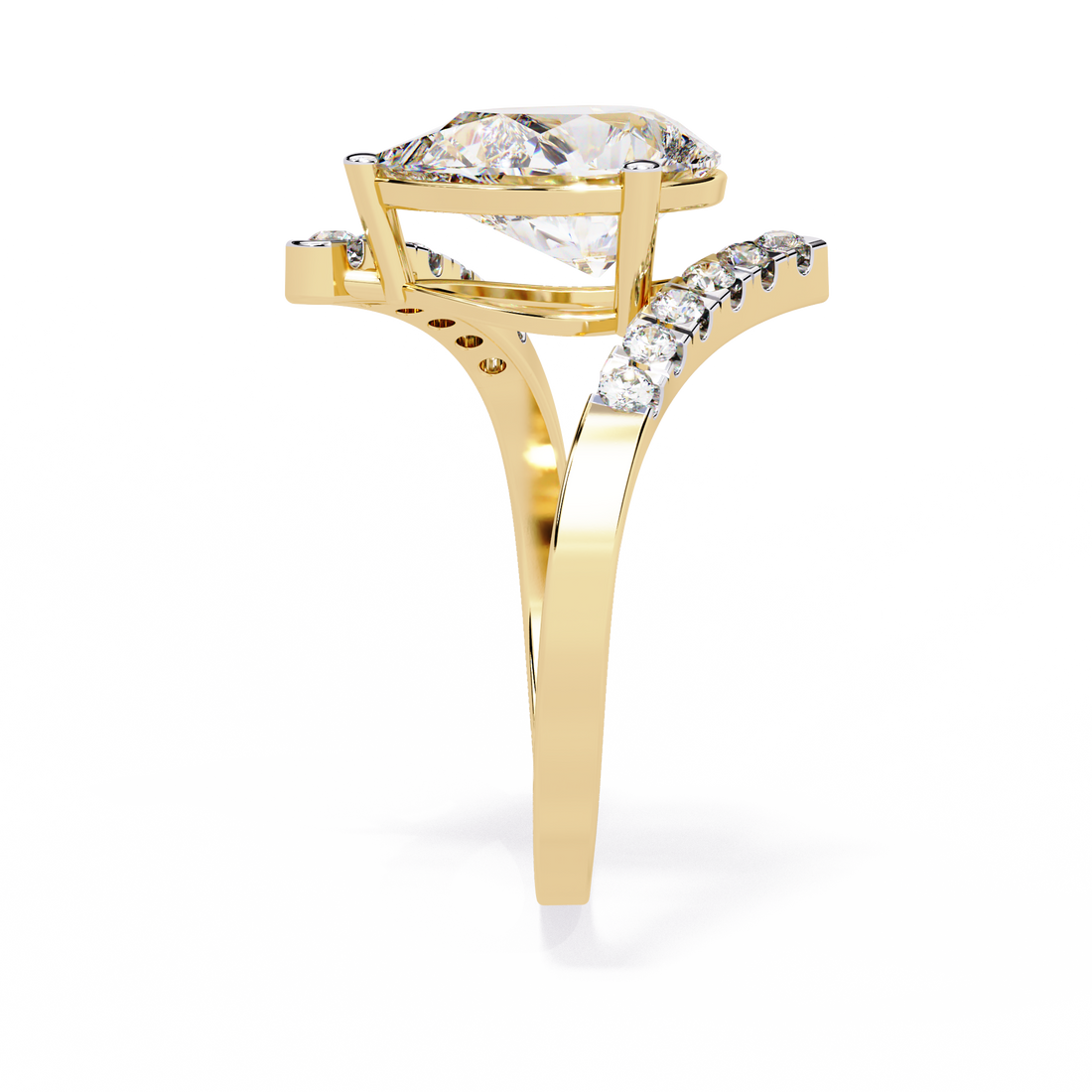 Modern Muse Pear Lab Grown Diamond Open Band Ring