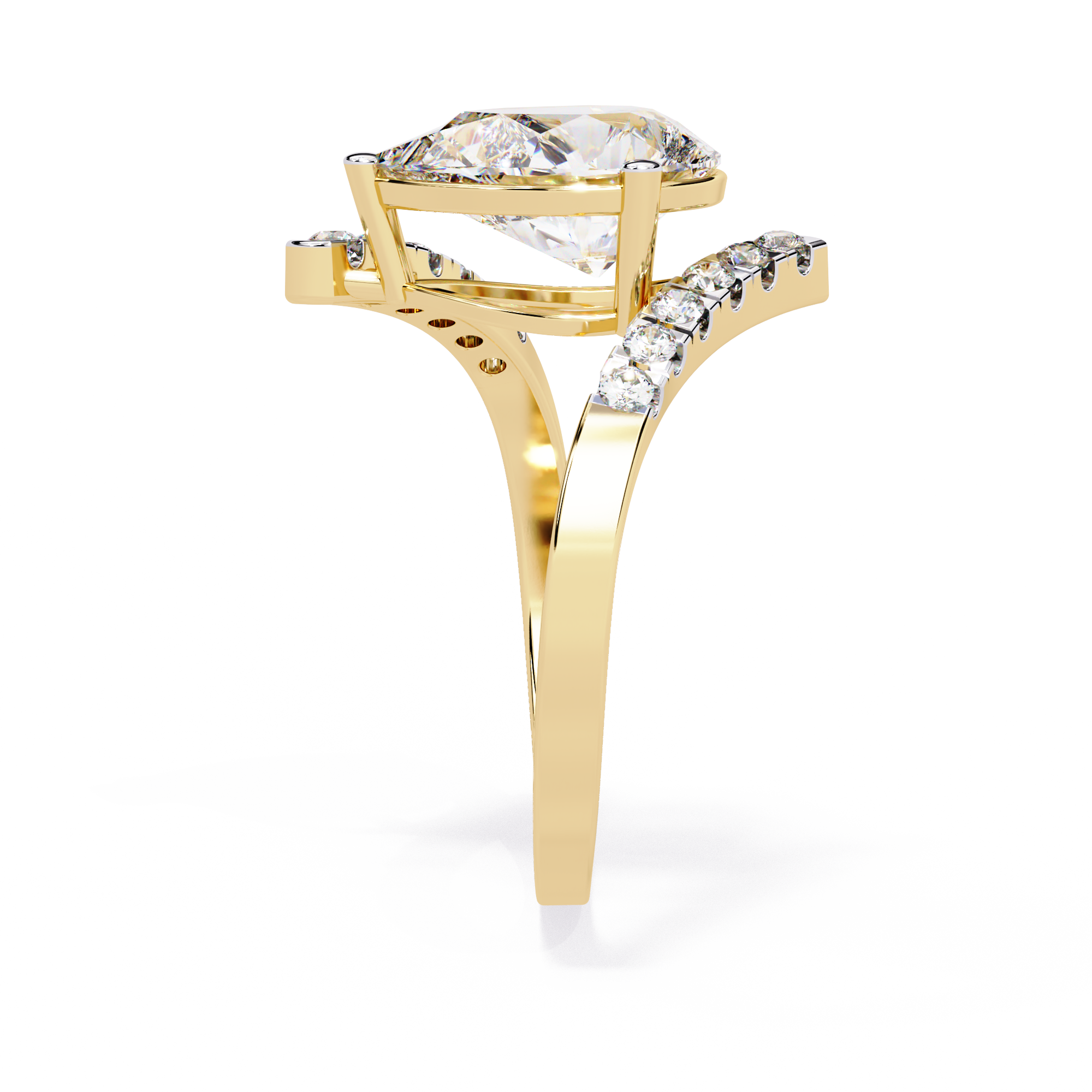 Modern Muse Pear Diamond Open Band Ring