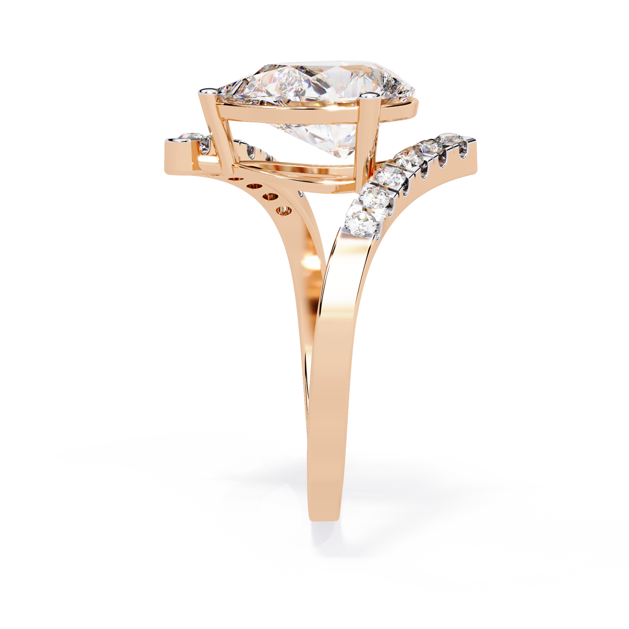 Modern Muse Pear Diamond Open Band Ring