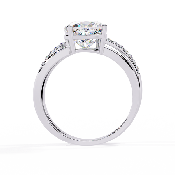 Eclipse Elegance Split-Shank Cushion Solitaire Ring